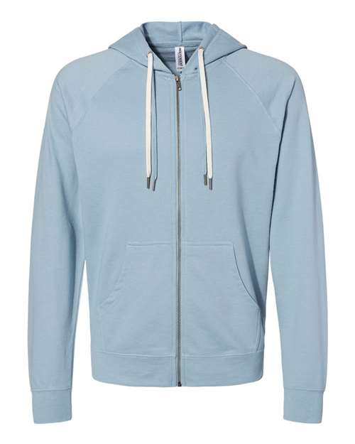 Unisex Icon Lightweight Loopback Terry Full-Zip Hooded Sweatshirt – Front