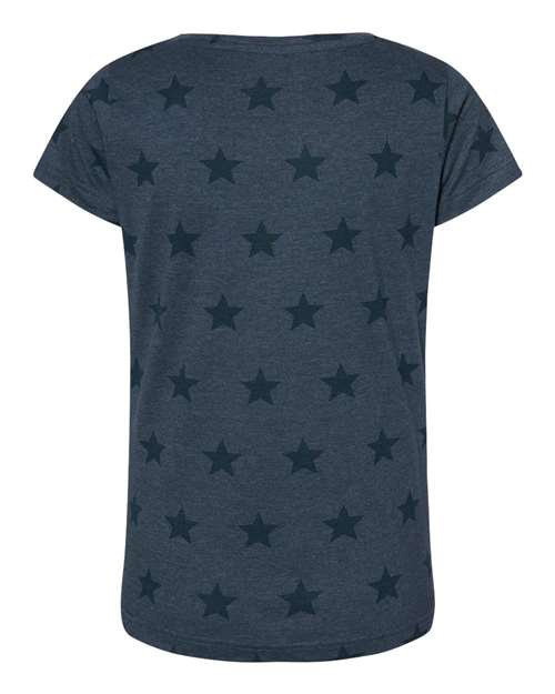 Women's Star Print Scoop Neck Tee – Back
