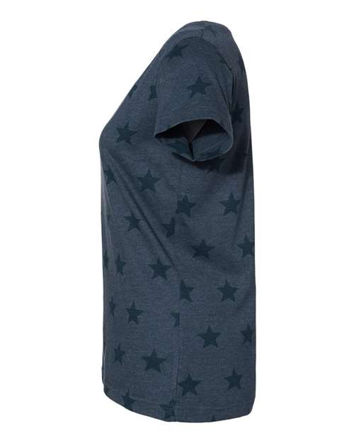 Women's Star Print Scoop Neck Tee – Detail