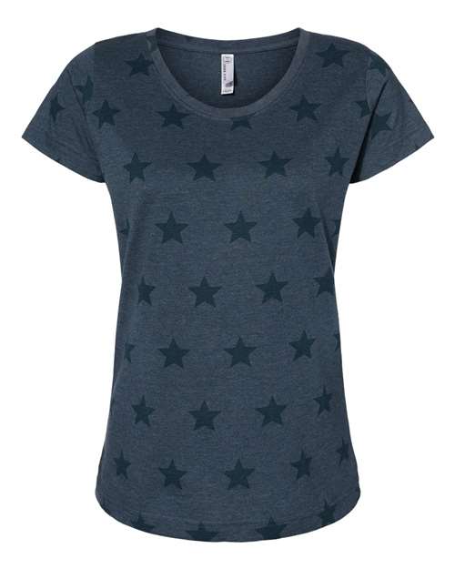 Women's Star Print Scoop Neck Tee – Front