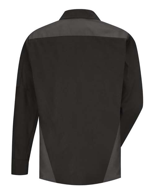 Men's Tall Long Sleeve Tri-Color Shop Shirt – Back
