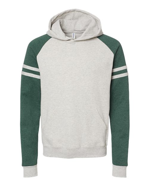 Unisex Nublend® Varsity Colorblocked Raglan Hooded Sweatshirt – Front