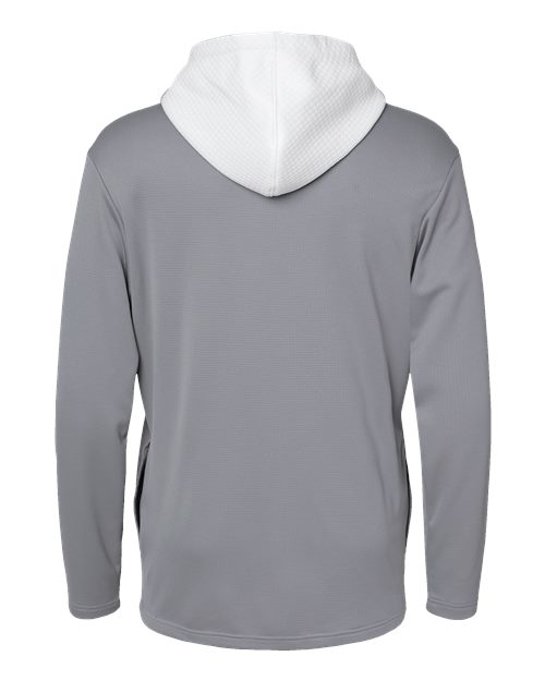 Men's Textured Mixed Media Midweight Hooded Sweatshirt – Back