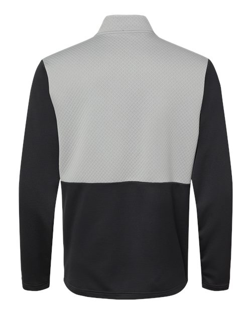 Men's Textured Mixed Media Quarter-Zip Pullover – Back