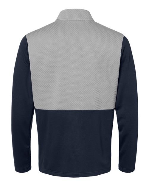 Men's Textured Mixed Media Quarter-Zip Pullover – Back