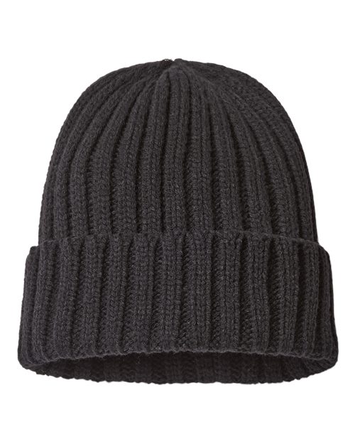 Sustainable Cable Knit Cuffed Beanie – Back