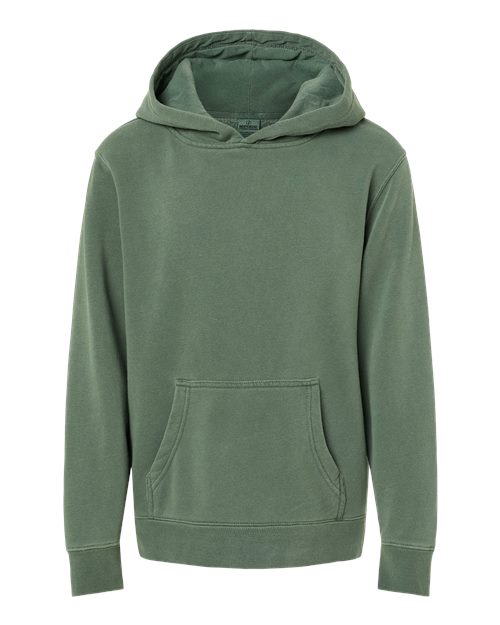 Youth Midweight Pigment-Dyed Hooded Sweatshirt – Front