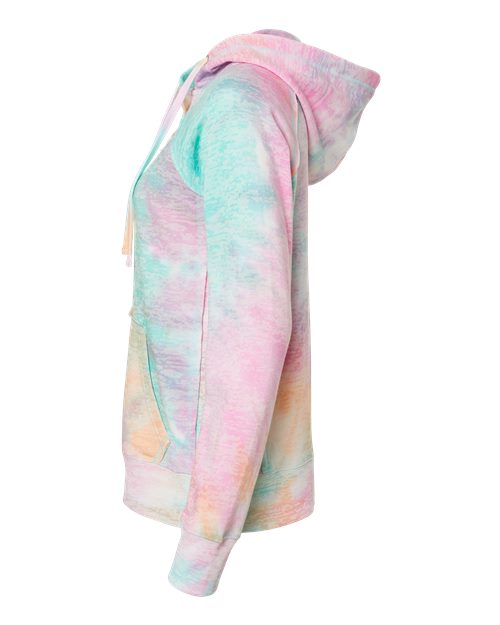 Women’s Courtney Burnout V-Notch Hooded Sweatshirt – Detail