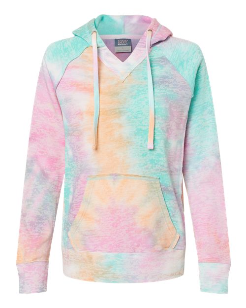 Women’s Courtney Burnout V-Notch Hooded Sweatshirt – Front