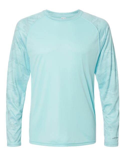 Unisex Cayman Performance Camo Colorblocked Long Sleeve T-Shirt – Front