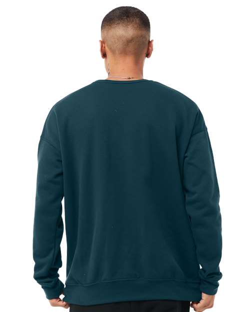 Unisex Sponge Fleece Drop Shoulder Crewneck Sweatshirt – On Model – Back