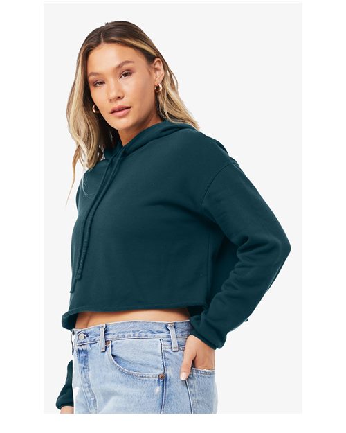 Women's Crop Hoodie Sweatshirt – On Model – Side