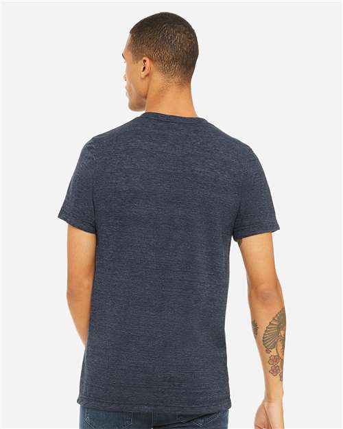 Unisex Textured Jersey V-Neck Tee – On Model – Back
