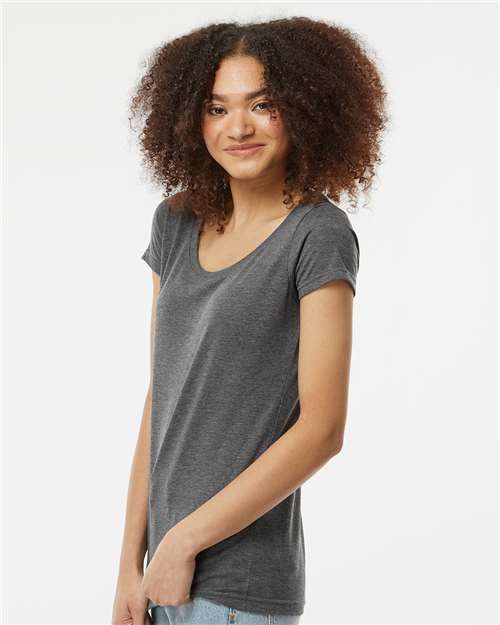 Women's Poly-Rich Scoop Neck T-Shirt – On Model – Side