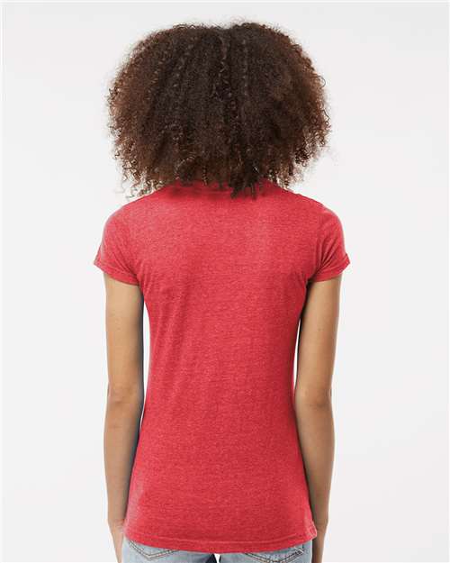 Women's Poly-Rich V-Neck T-Shirt – On Model – Back