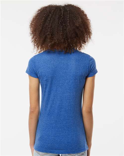 Women's Poly-Rich V-Neck T-Shirt – On Model – Back