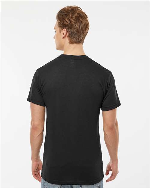 Men's Poly-Rich V-Neck T-Shirt – On Model – Back