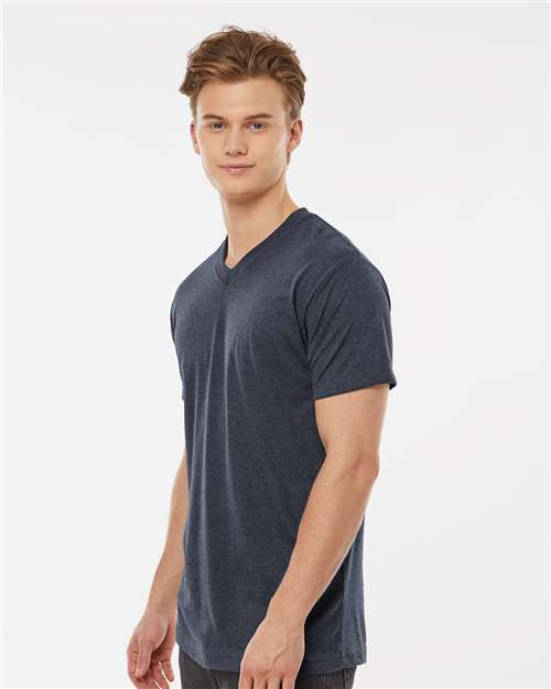 Men's Poly-Rich V-Neck T-Shirt – On Model – Side