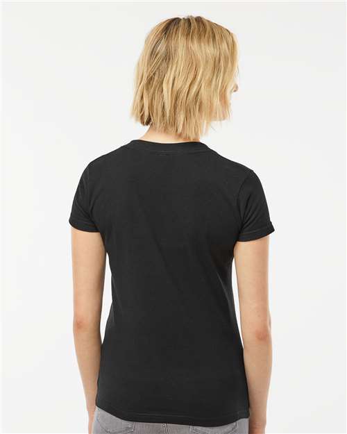 Women's Fine Jersey V-Neck T-Shirt – On Model – Back
