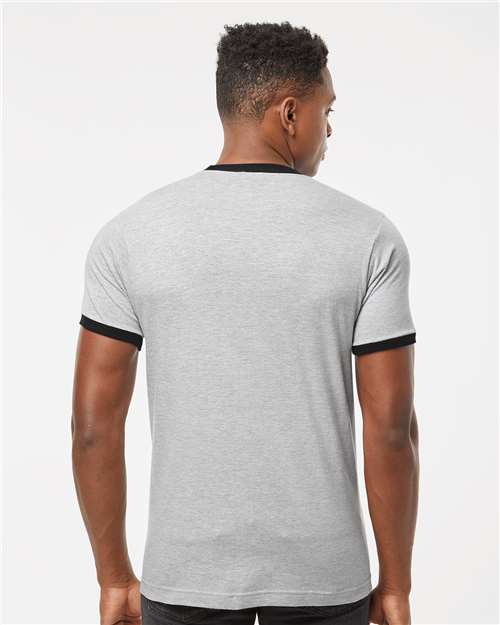 Unisex Fine Jersey Ringer T-Shirt – On Model – Back