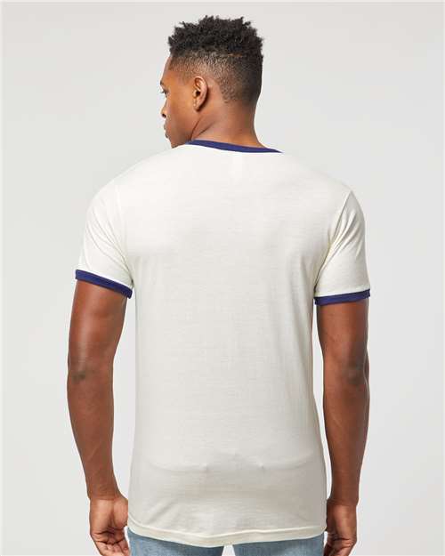 Unisex Fine Jersey Ringer T-Shirt – On Model – Back