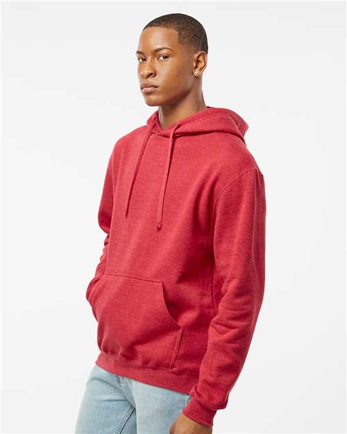 Unisex Fleece Hooded Sweatshirt – On Model – Side