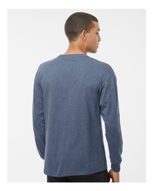 Unisex Gold Soft Touch Long Sleeve T-Shirt – On Model – Back