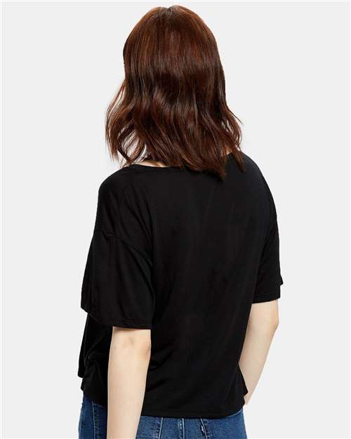 Women's Boxy Open Neck Tee – On Model – Back