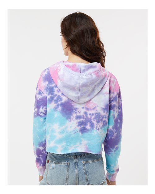 Women's Tie-Dyed Crop Hooded Sweatshirt – On Model – Back