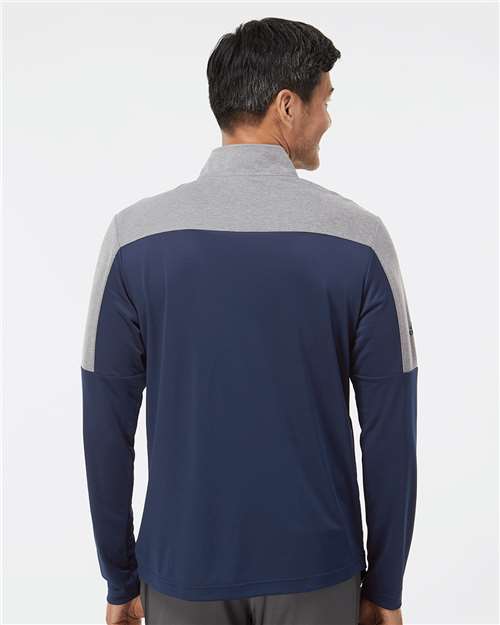 Men's Ultimate365 Lightweight Colorblocked Quarter-Zip Pullover – On Model – Back