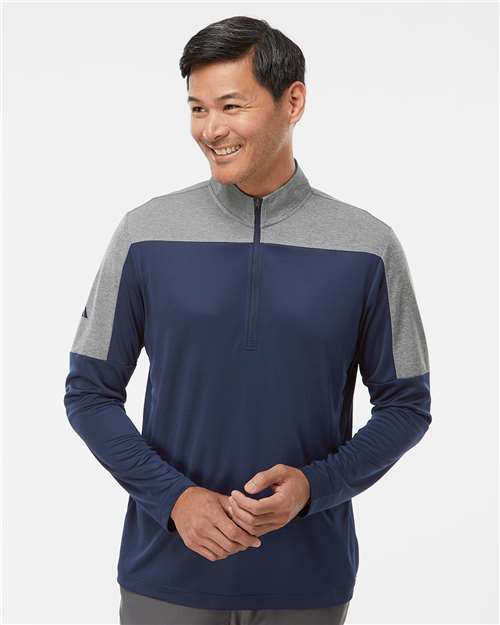 Men's Ultimate365 Lightweight Colorblocked Quarter-Zip Pullover – On Model