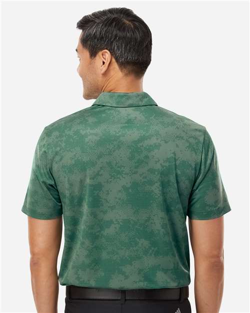 Men's All Over Camo Print Polo – On Model – Back