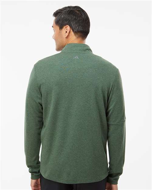 Men's 3-Stripes Quarter-Zip Sweater Pullover – On Model – Back