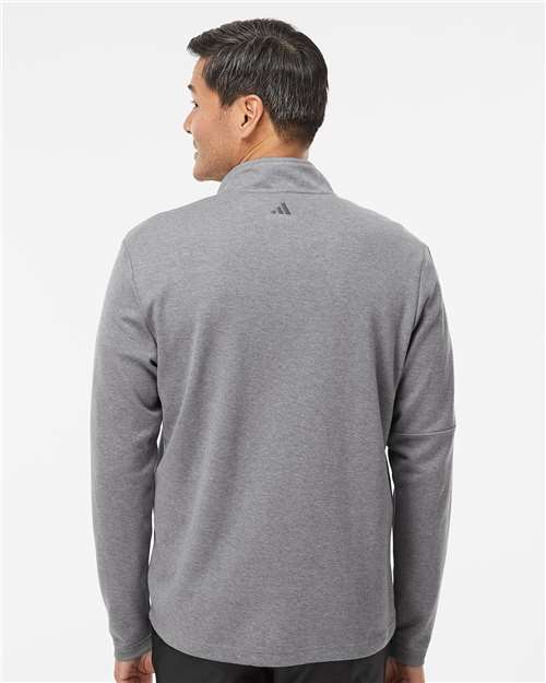 Men's 3-Stripes Quarter-Zip Sweater Pullover – On Model – Back