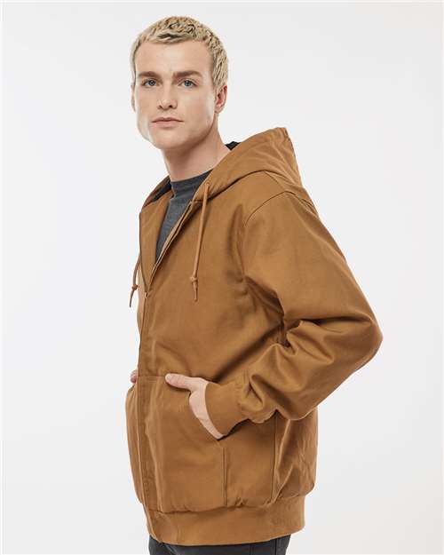 Men's Insulated Canvas Workwear Jacket – On Model – Side