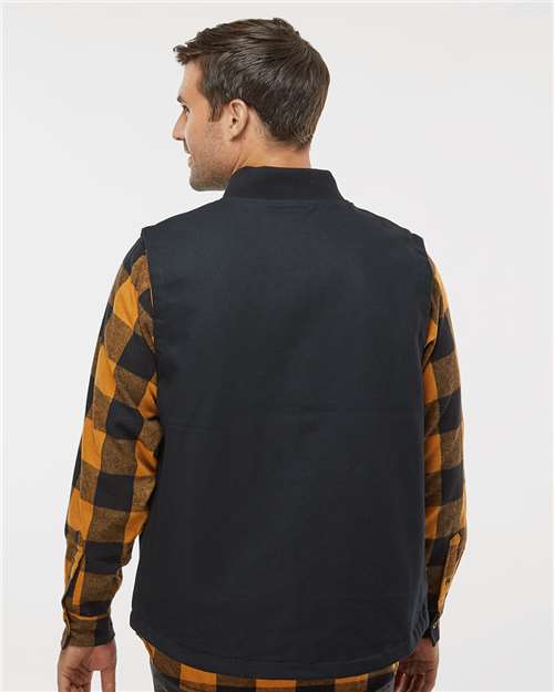 Men's Insulated Canvas Workwear Vest – On Model – Back