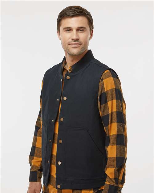 Men's Insulated Canvas Workwear Vest – On Model – Side