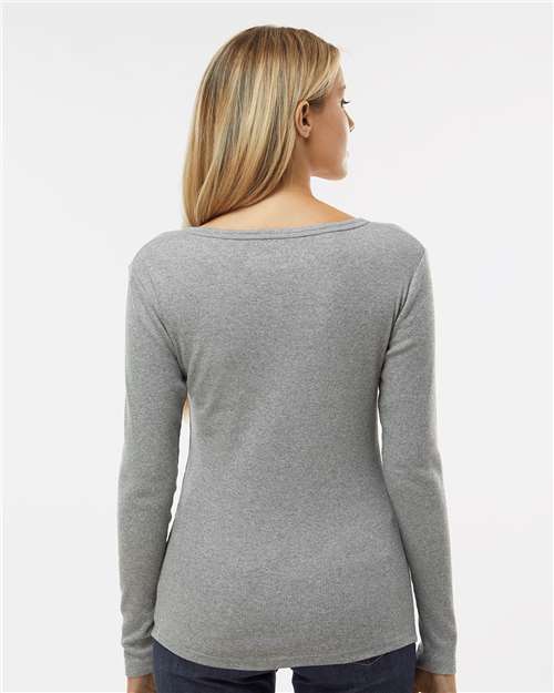 Women's Harper Long Sleeve Henley – On Model – Back