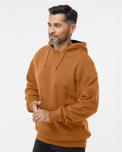 Men's Woodland Fleece Hooded Pullover – On Model – Side