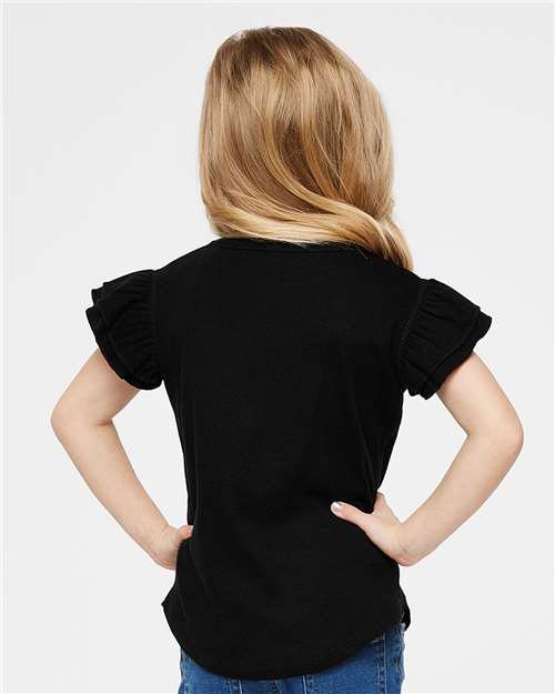 Toddler Flutter Sleeve Tee – On Model – Back