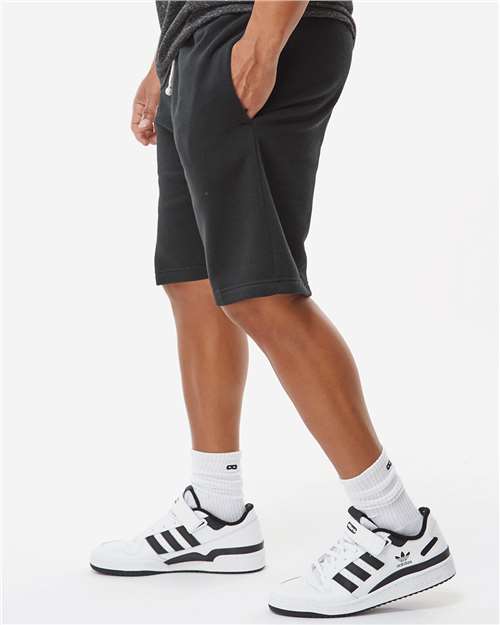 Unisex Triblend Fleece Shorts – On Model – Side