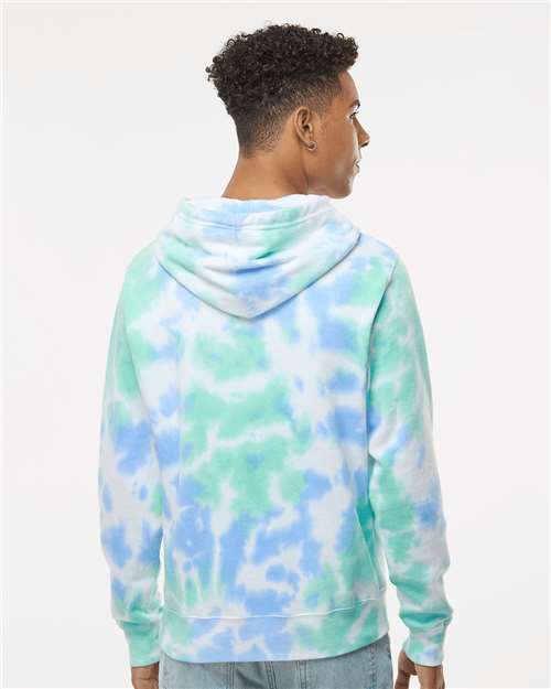 Men's Tie-Dyed Fleece Hooded Sweatshirt – On Model – Back