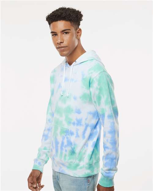 Men's Tie-Dyed Fleece Hooded Sweatshirt – On Model – Side
