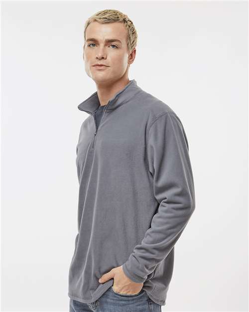Unisex Eco Revive™ Micro-Lite Fleece Quarter-Zip Pullover – On Model – Side