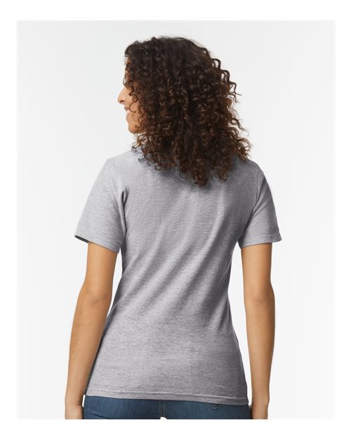 Women's Softstyle® Pique Polo – On Model – Back