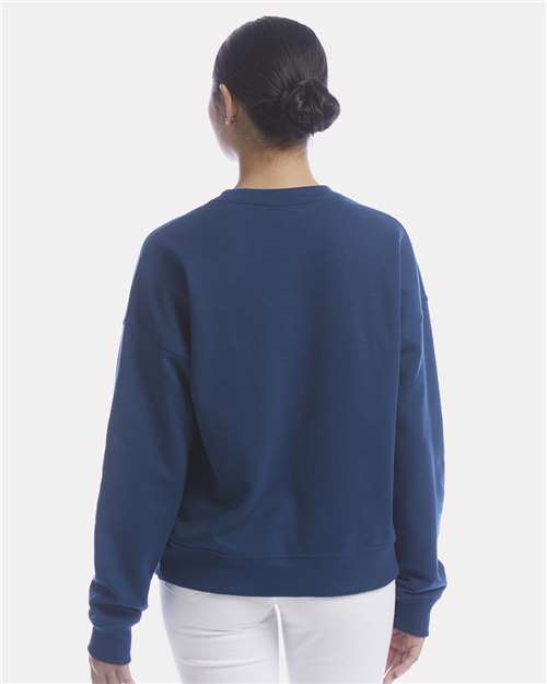 Women's Powerblend® Crewneck Sweatshirt – On Model – Back