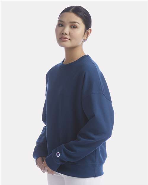 Women's Powerblend® Crewneck Sweatshirt – On Model – Side