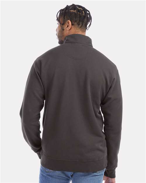 Unisex Garment-Dyed Quarter-Zip Sweatshirt – On Model – Back