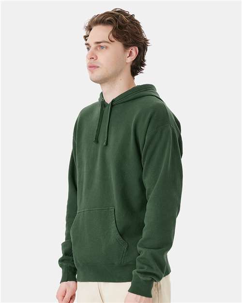 Unisex Garment-Dyed Hooded Sweatshirt – On Model – Side