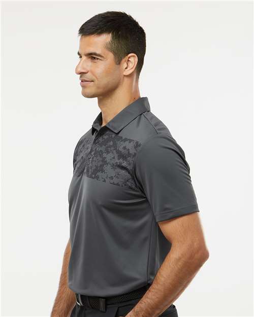 Men's Camo Chest Print Polo – On Model – Side